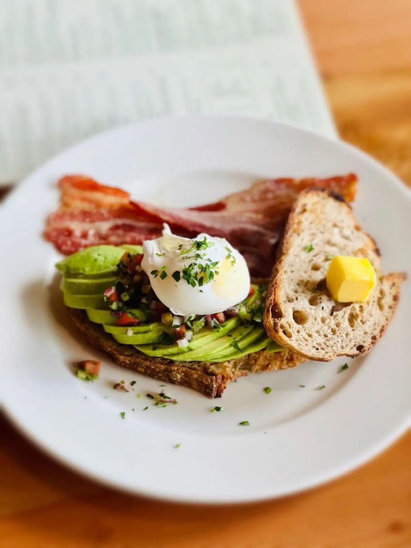 Avocado toast with poached egg