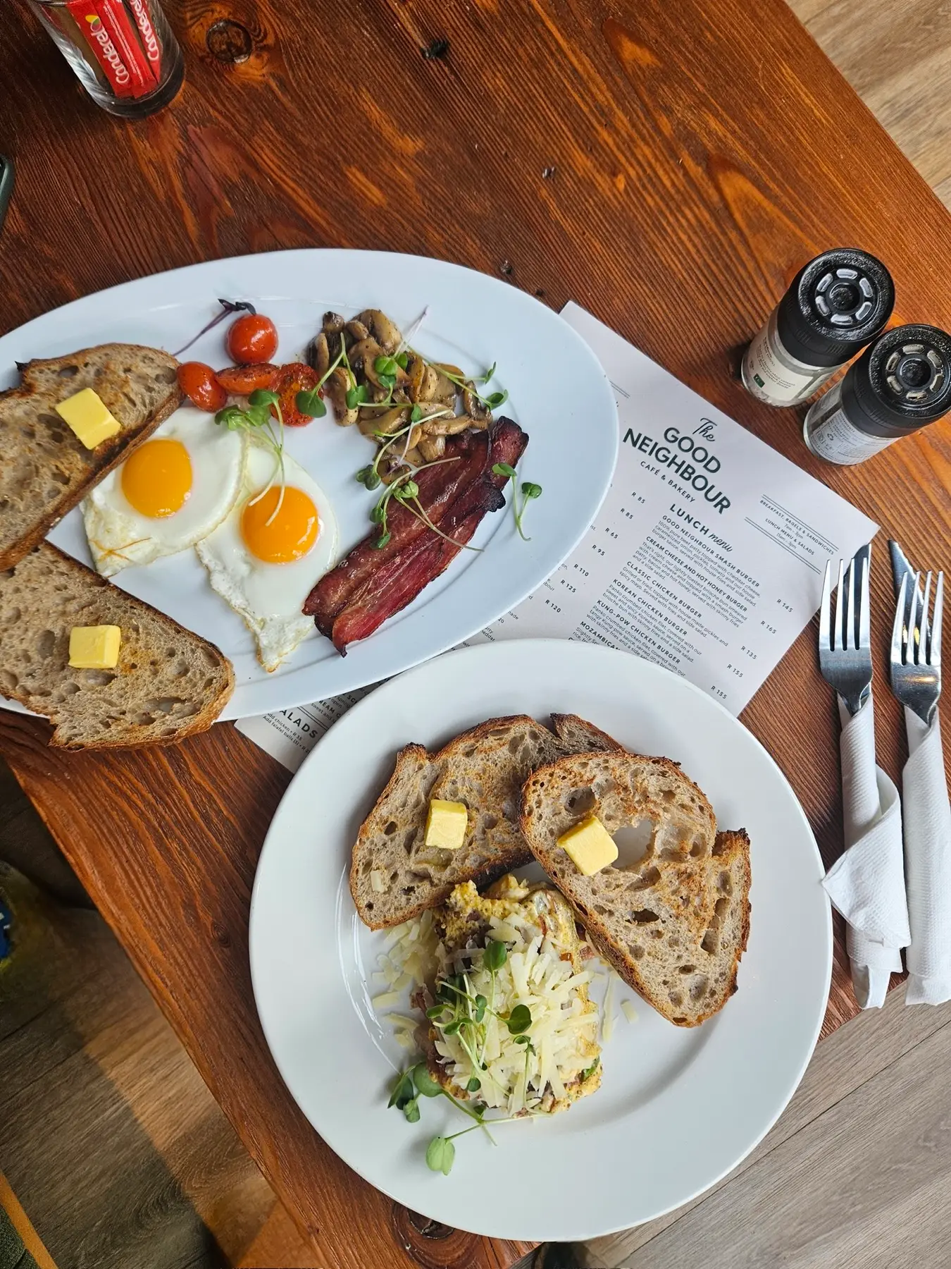 Breakfast plates at The Good Neighbour